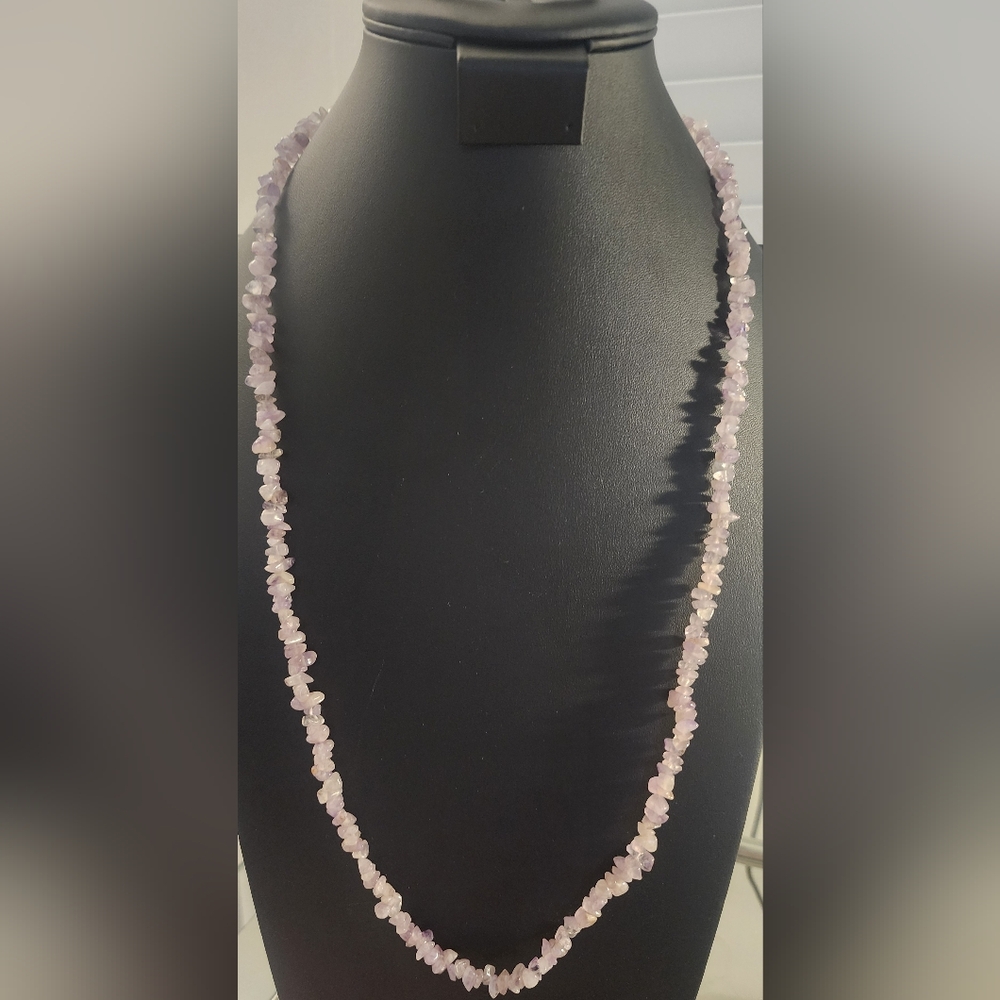 Elegant‎ Amethyst Stone Necklace, 15"